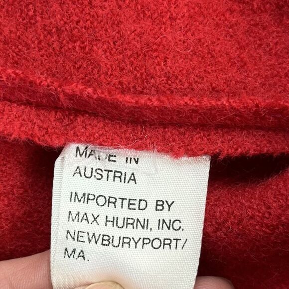 Vintage Boos Austria Boiled Wool Blazer Jacket S Red Cottagecore Alpine - Picture 14 of 14